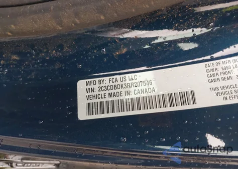 2024 Dodge Charger Daytona Scat Pack Awd z USA, uszkodzony, nr VIN 2C3CDBDK3RR207546